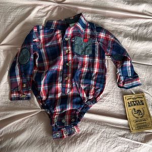 One piece shirt blue and red